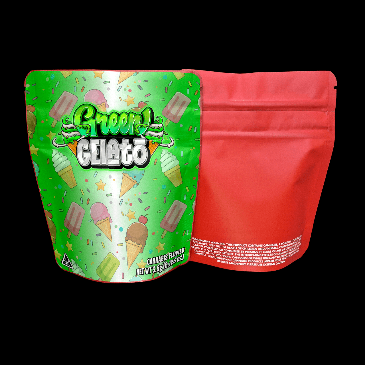 Designed Mylar Bags - Green Gelato