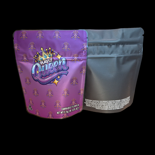 Designed Mylar Bags - Purple Queen